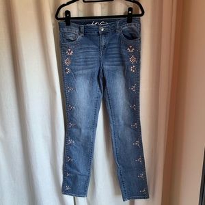 INC embroidered jeans